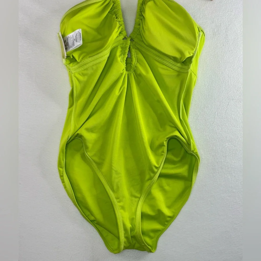 NWT MICHAEL Michae Kors Limeade Key Hole One Piece Swimsuit Woman’s Size 10 - Picture 4 of 6